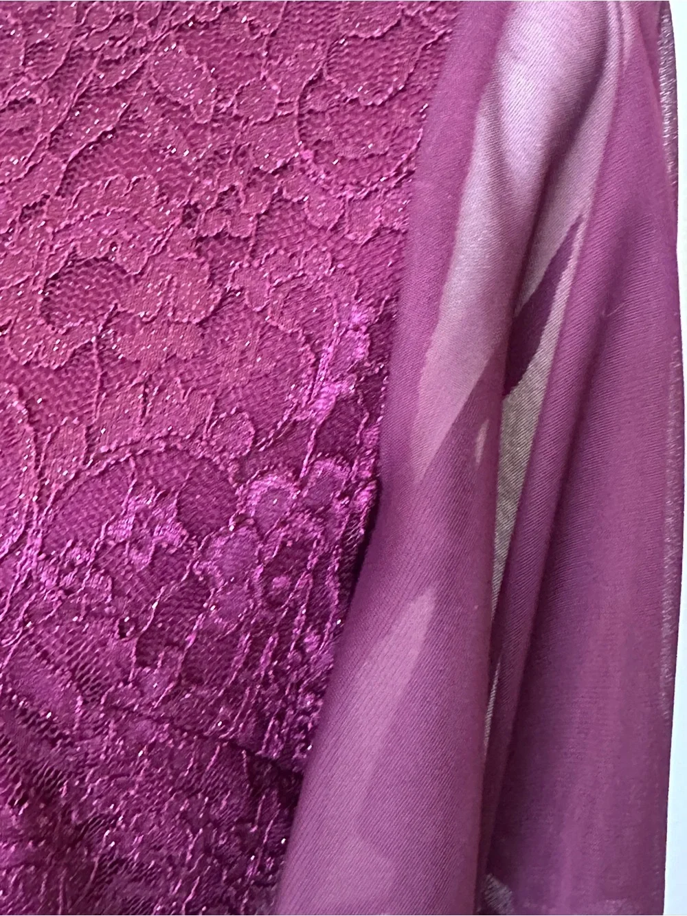 Jessica Howard Lace Flutter Sleeve Lined Sheath Dress Burgundy Size 8P - Picture 4 of 8